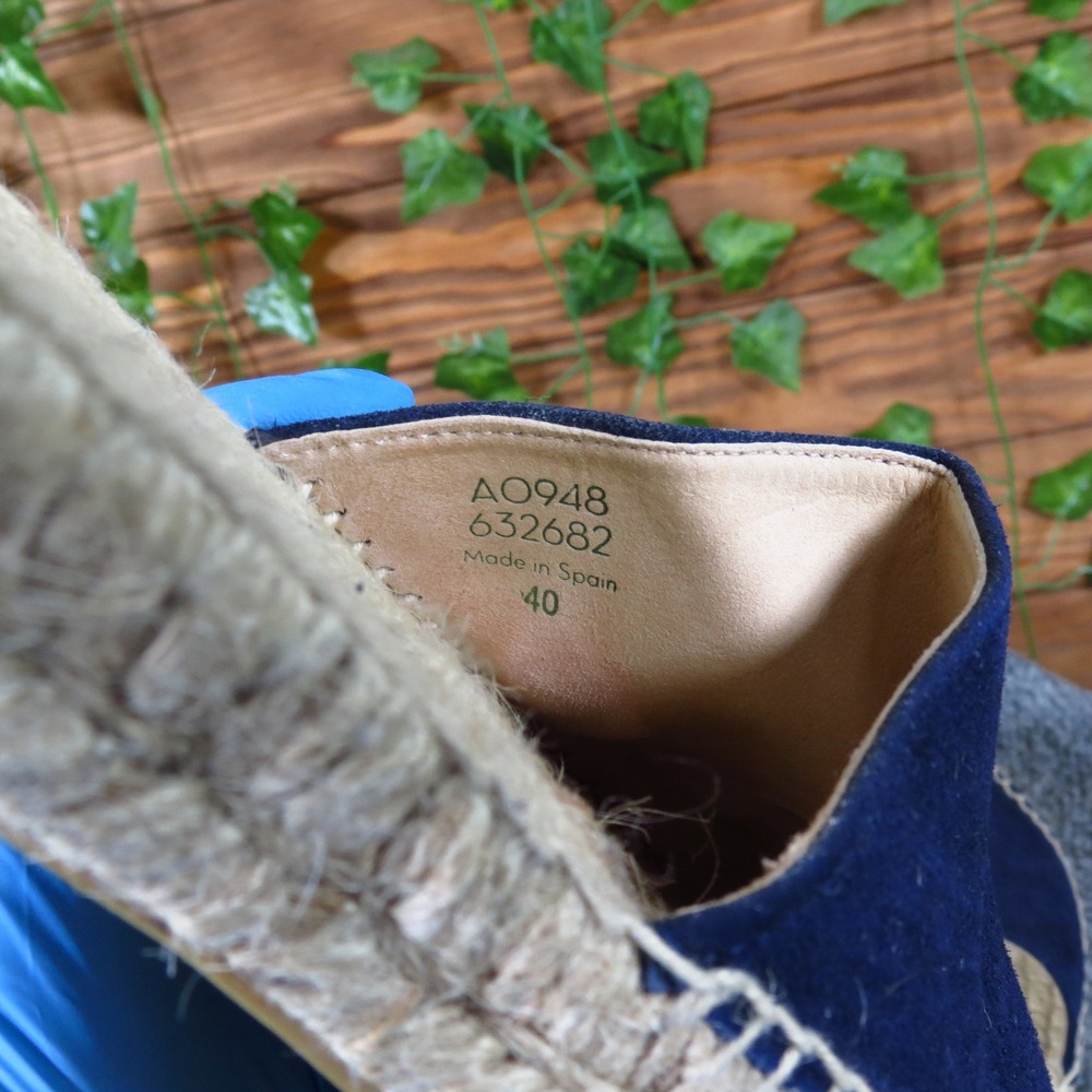 Boden Peggy Womens Espadrille Flat Size 40 Summer Navy Blue Suede Spain - Picture 7 of 9